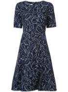 Oscar De La Renta Floral Print Dress - Blue