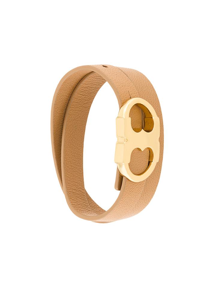 Tory Burch Gemini Link Double-wrap Bracelet - Brown