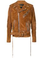 Amiri Zipped Biker Jacket - Brown