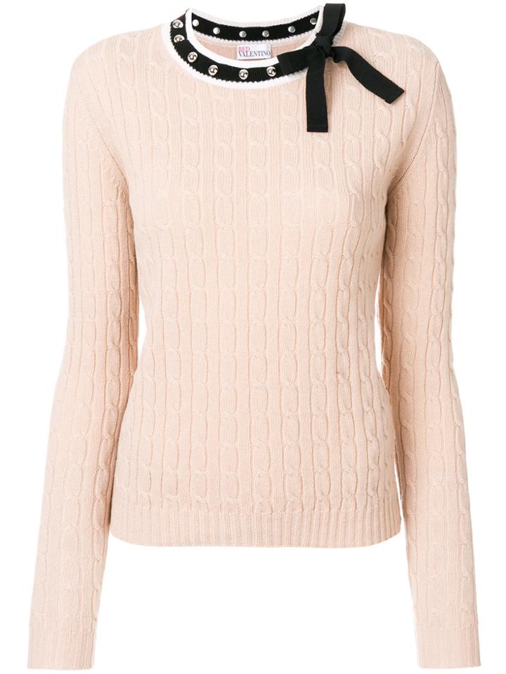 Red Valentino Bow Neck Jumper - Nude & Neutrals