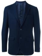 Etro Patterned Blazer, Men's, Size: 56, Blue, Cotton/cupro/silk