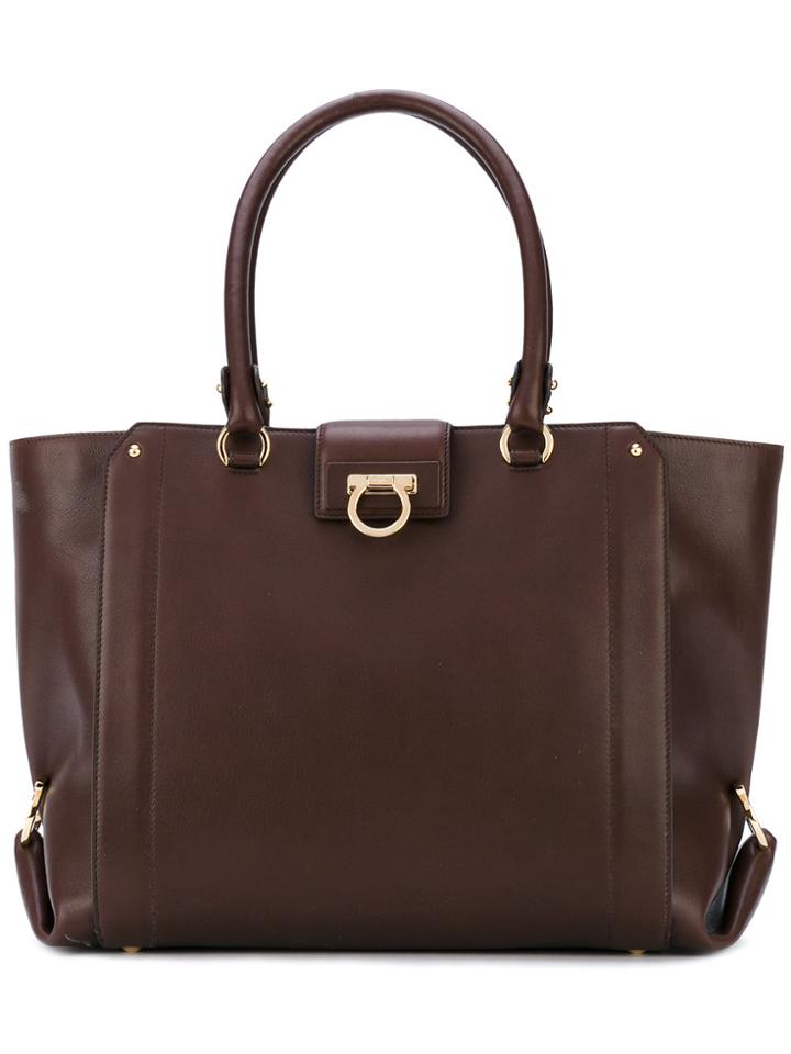 Salvatore Ferragamo Medium Luisa Tote - Brown
