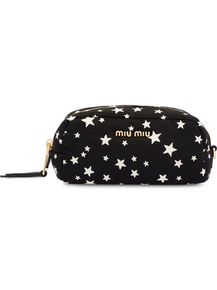 Miu Miu Star Print Make Up Case - Black