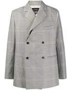 Botter Checked Double Breasted Blazer - Grey