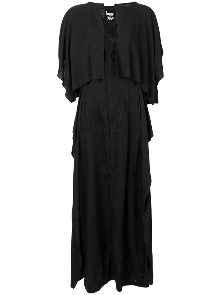 Yohji Yamamoto Layered Cut Out Maxi Dress - Black