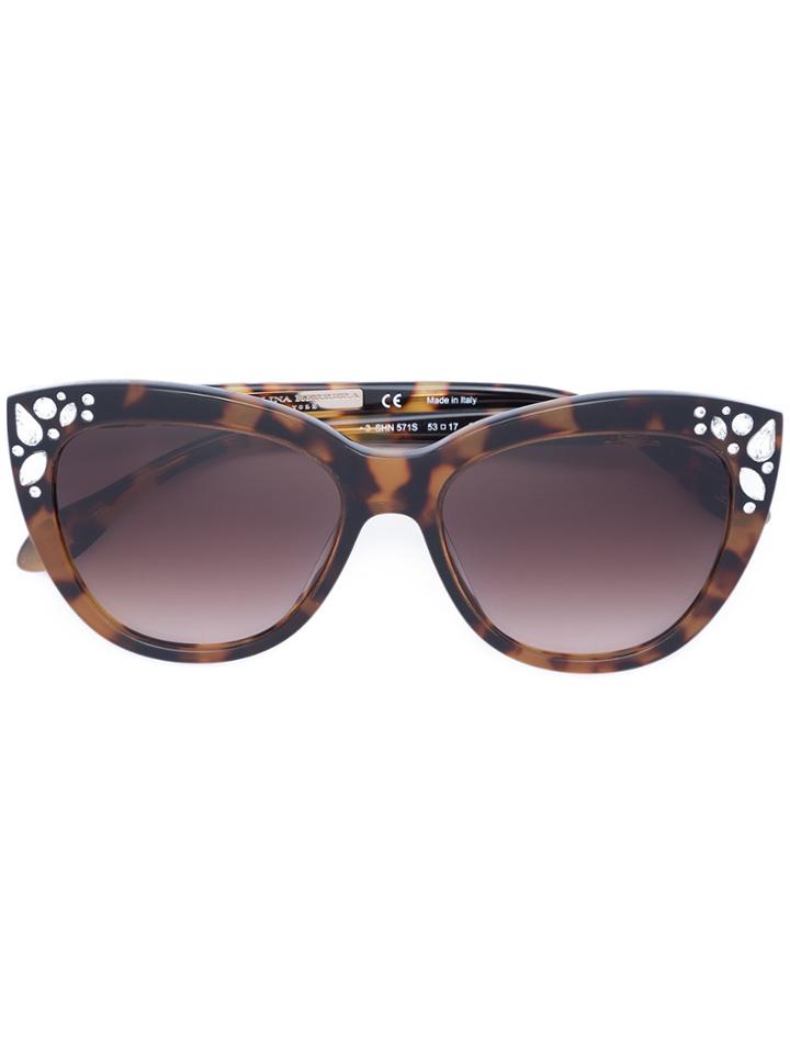Carolina Herrera Cat Eye Sunglasses - Brown
