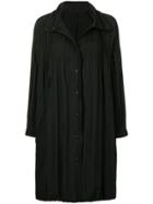 Pleats Please By Issey Miyake Pleated Detail Button Coat - Black