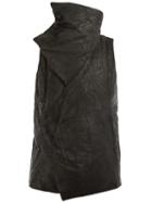 Julius Sleeveless High Neck Jacket, Men's, Size: 2, Black, Lamb Skin/feather/goose Down/polyester
