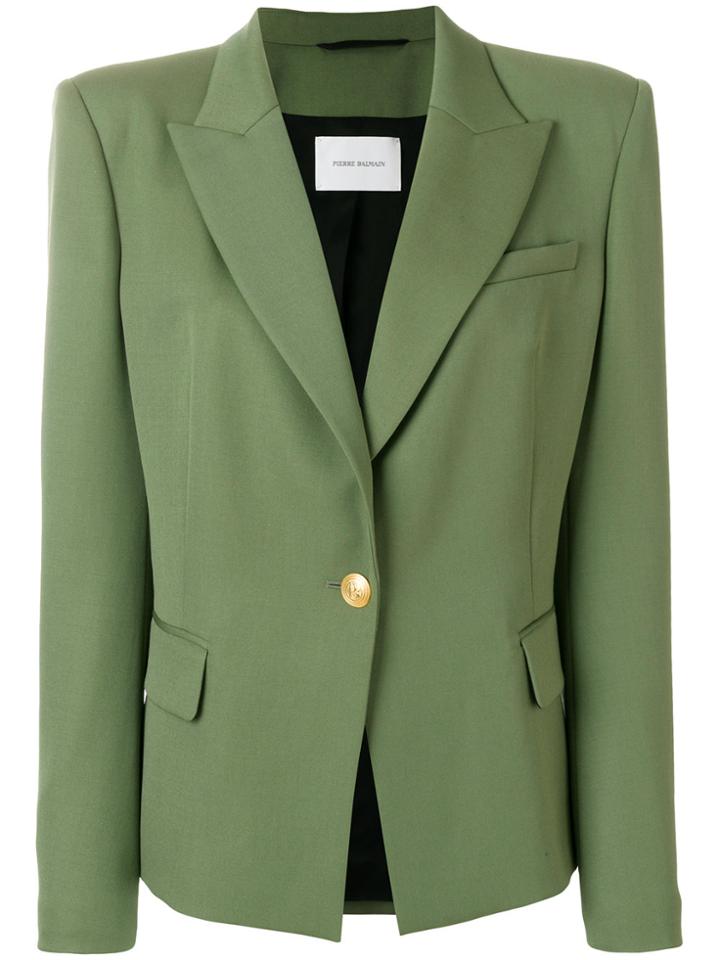 Pierre Balmain Single Breasted Blazer - Green