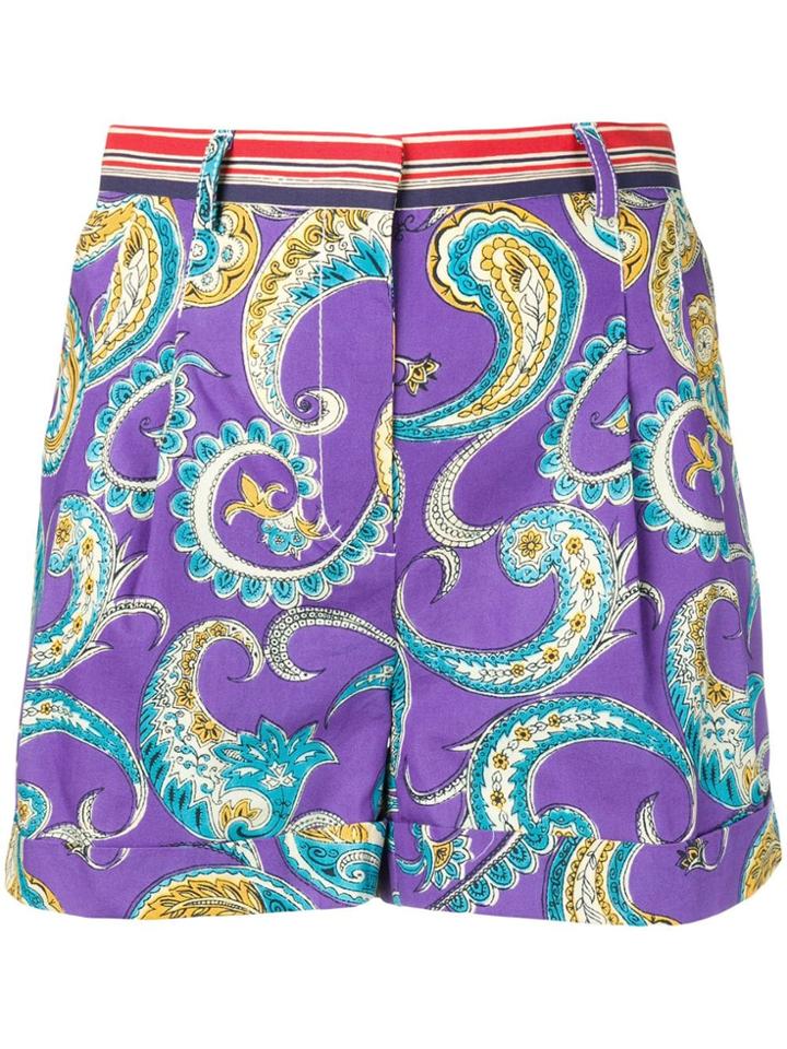 Philosophy Di Lorenzo Serafini Paisley Pattern Shorts - Purple