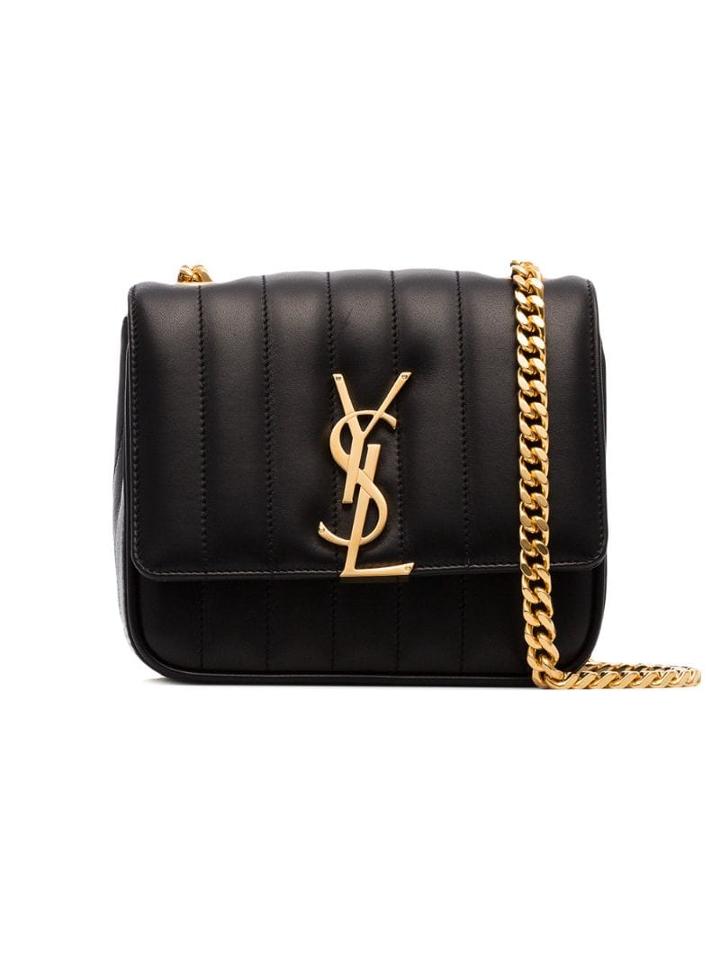 Saint Laurent Black Vicky Small Quilted Shoulder Bag