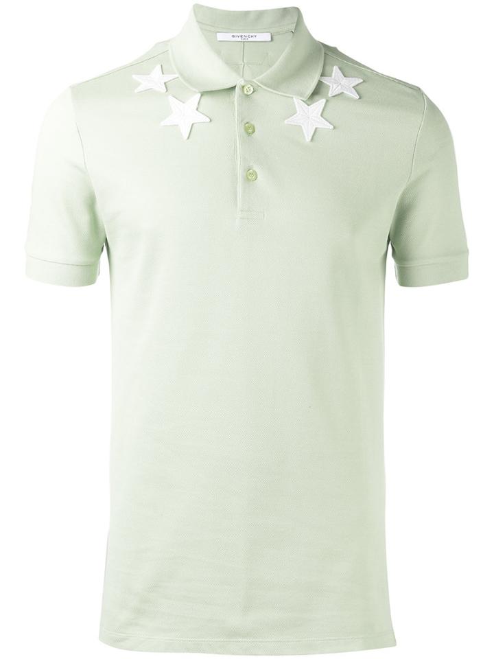 Givenchy Star Patch Polo Shirt, Men's, Size: Small, Green, Cotton/polyester