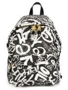 Moschino Graffiti Print Quilted Backpack