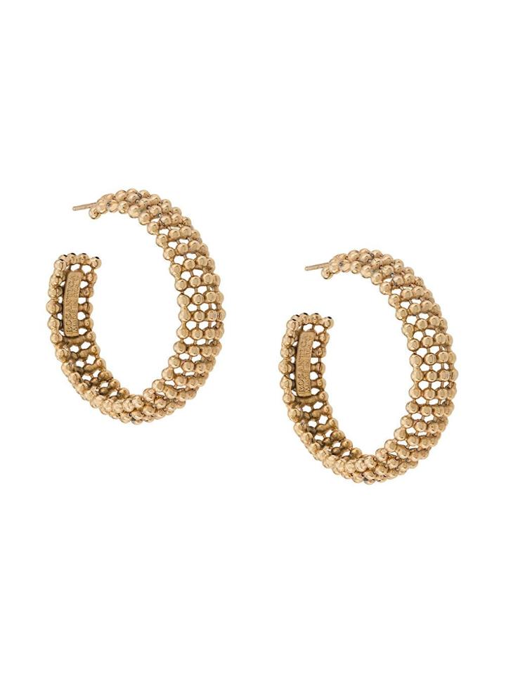 Rosantica Beaded Hoop Earrings - Gold