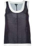 Armani Jeans Check Effect Sleeveless Top