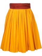 Paule Ka - Short Full Woven Skirt - Women - Cotton/spandex/elastane - 38, Women's, Yellow/orange, Cotton/spandex/elastane