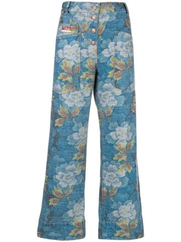 Kenzo Indonesian Flower Jeans - Blue
