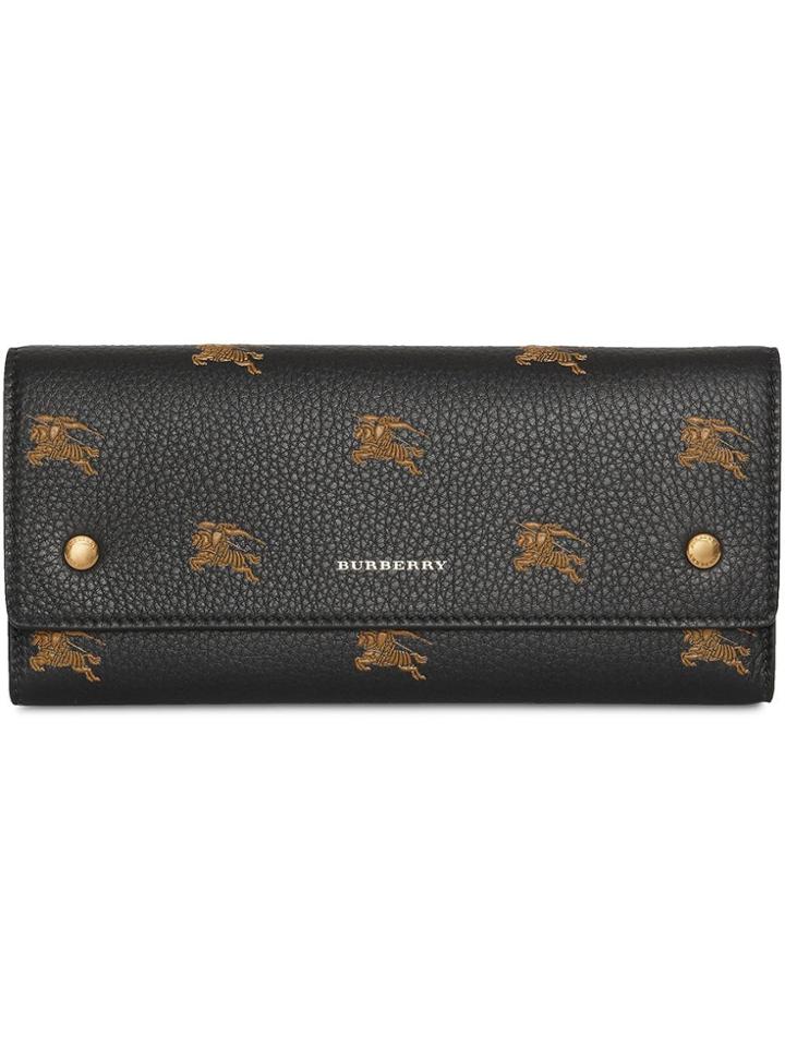 Burberry Ekd Leather Continental Wallet - Black