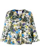 Erdem Floral Cropped Jacket - White