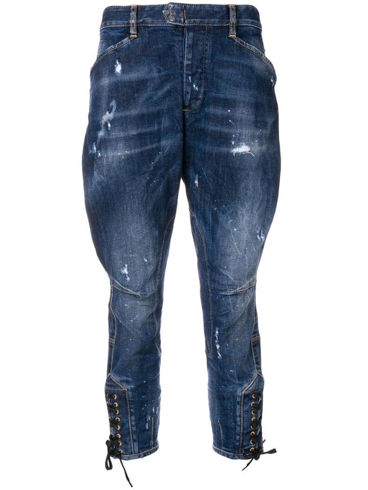 Dsquared2 Dropped Distressed Jeans - Blue