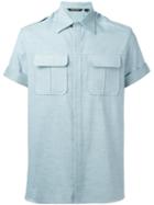 Neil Barrett - Short Sleeve Shirt - Men - Cotton - 38, Blue, Cotton