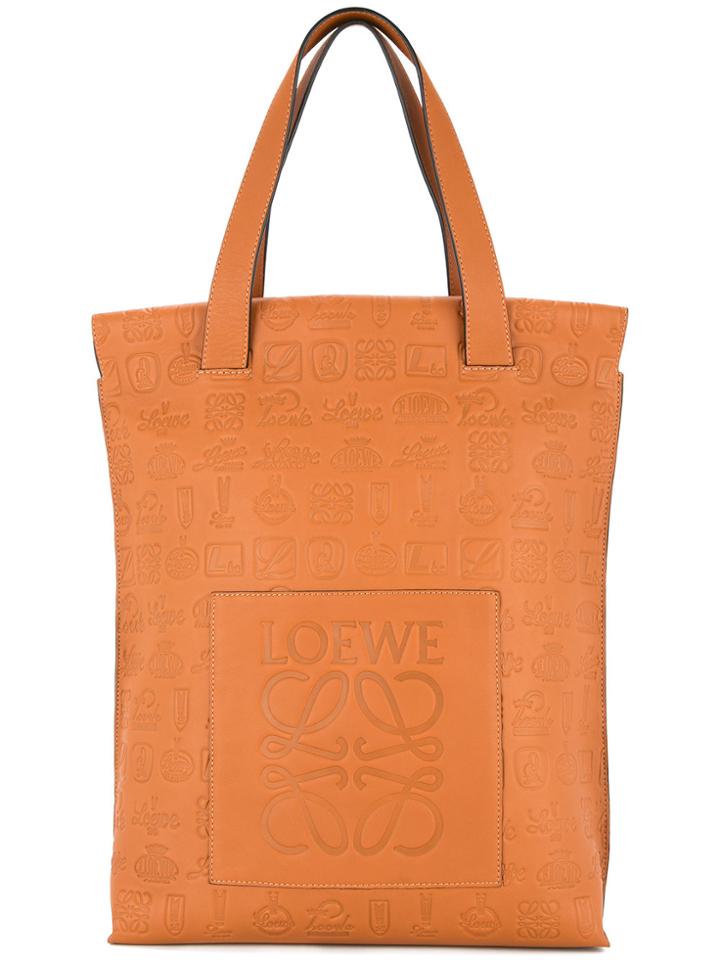 Loewe Logo Embossed Tote Bag - Brown