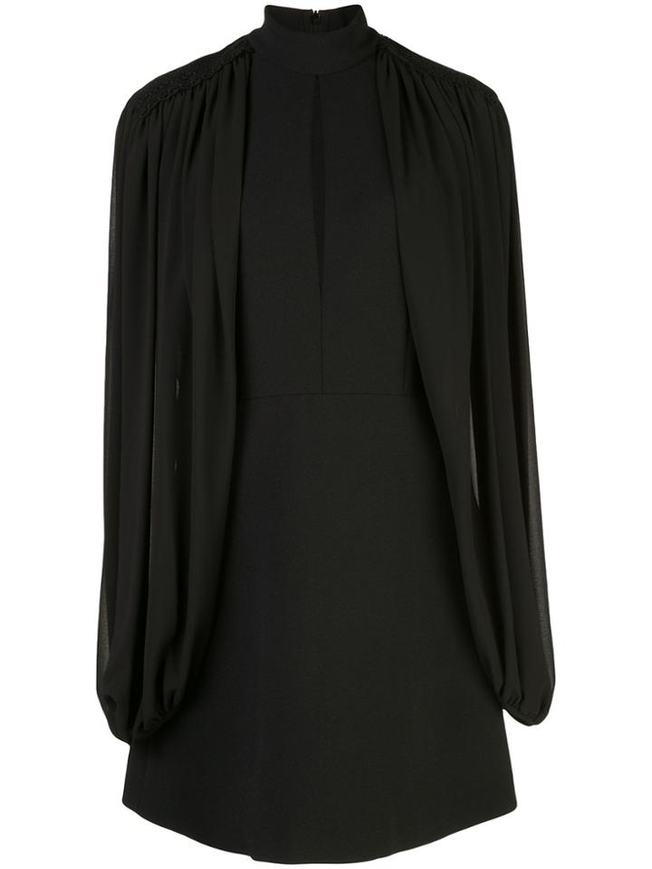Giamba Cape-sleeve Cut-out Dress - Black