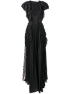 Amen Ruffle-trim Maxi Dress - Black