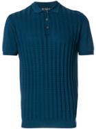 Corneliani Slim Fit Fine Knit Polo Top - Blue