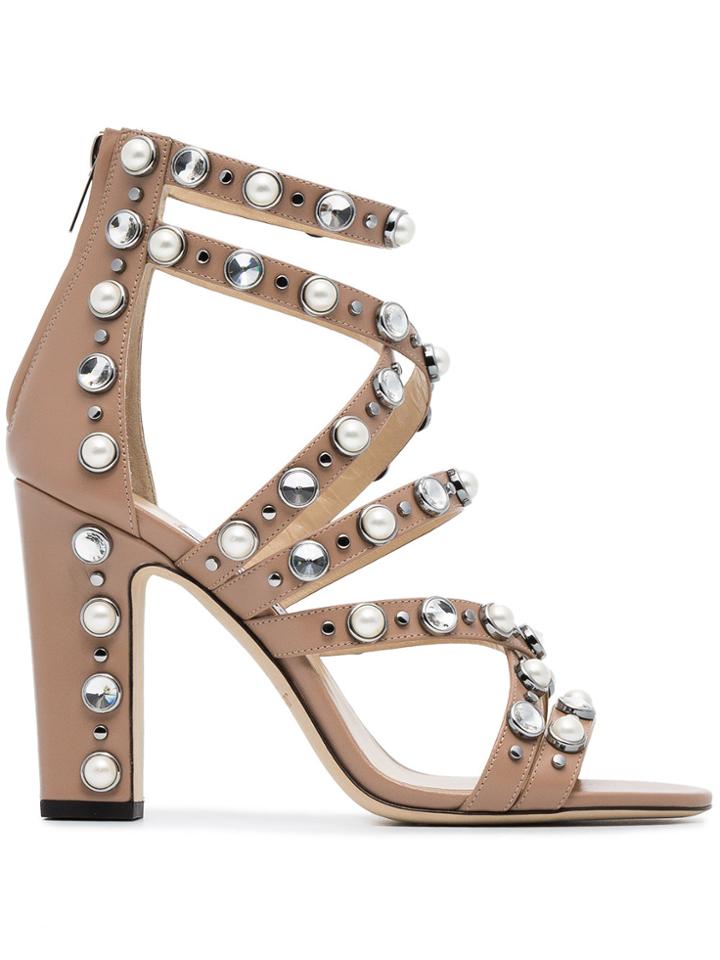 Jimmy Choo Ballet Pink Jewel Moore 100 Sandals - Pink & Purple