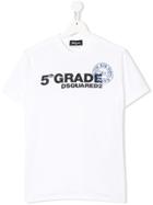Dsquared2 Kids Teen 5th Grade Print T-shirt - White