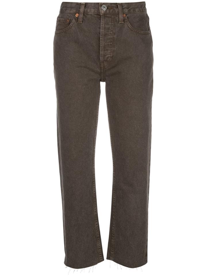 Re/done High Rise Pipe Jeans - Grey