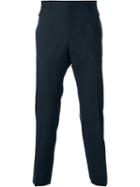 Dolce & Gabbana Pinstriped Trousers, Men's, Size: 46, Grey, Linen/flax/cotton/viscose