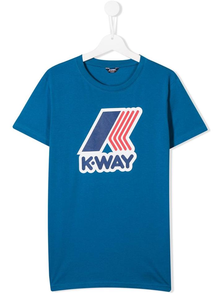 K Way Kids Printed Logo T-shirt - Blue