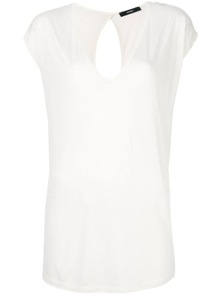 Diesel - V-neck T-shirt - Women - Viscose - Xs, Nude/neutrals, Viscose