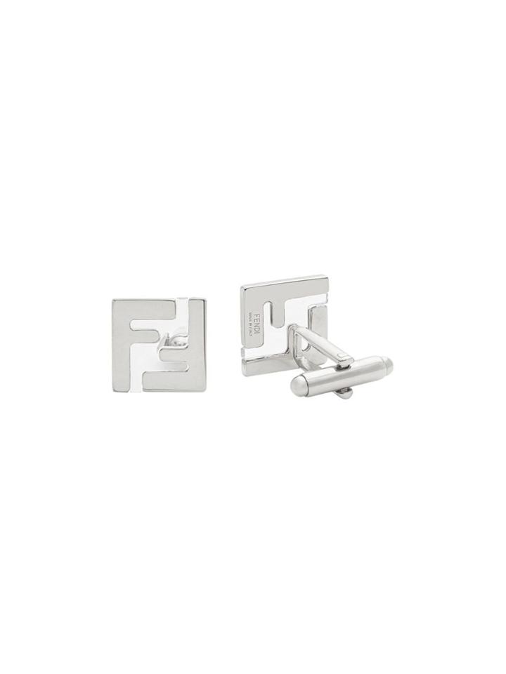 Fendi Ff Square Cufflinks - White