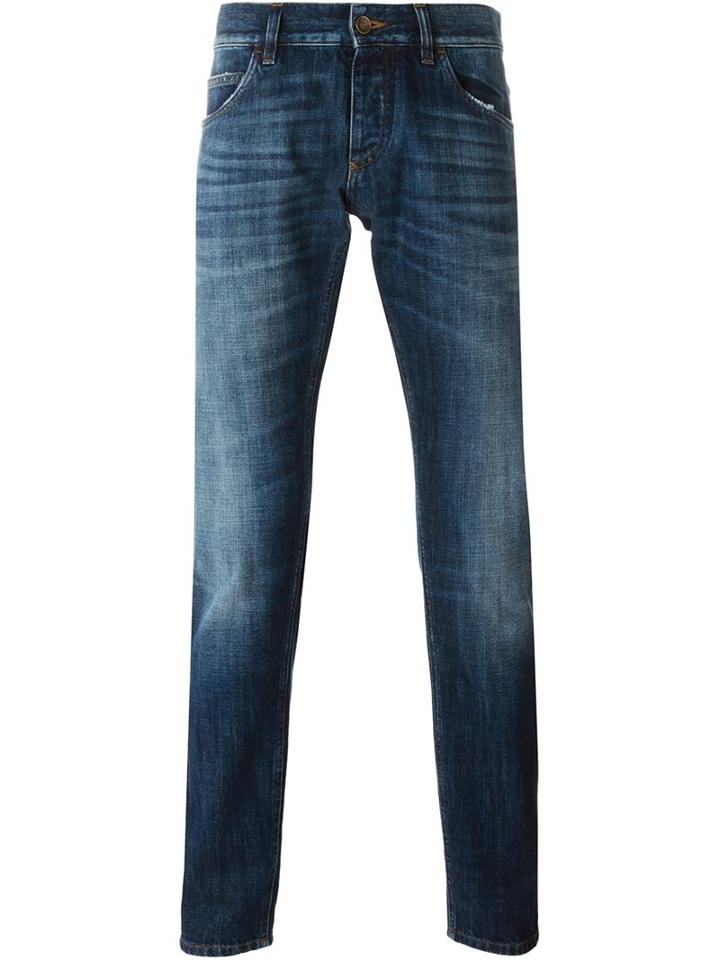 Dolce & Gabbana Tapered Jeans, Men's, Size: 50, Blue, Cotton
