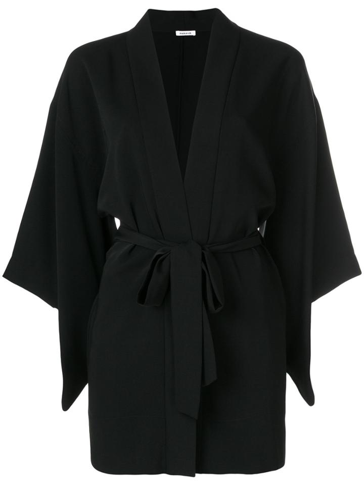 P.a.r.o.s.h. Tie Waist Kimono Jacket - Black