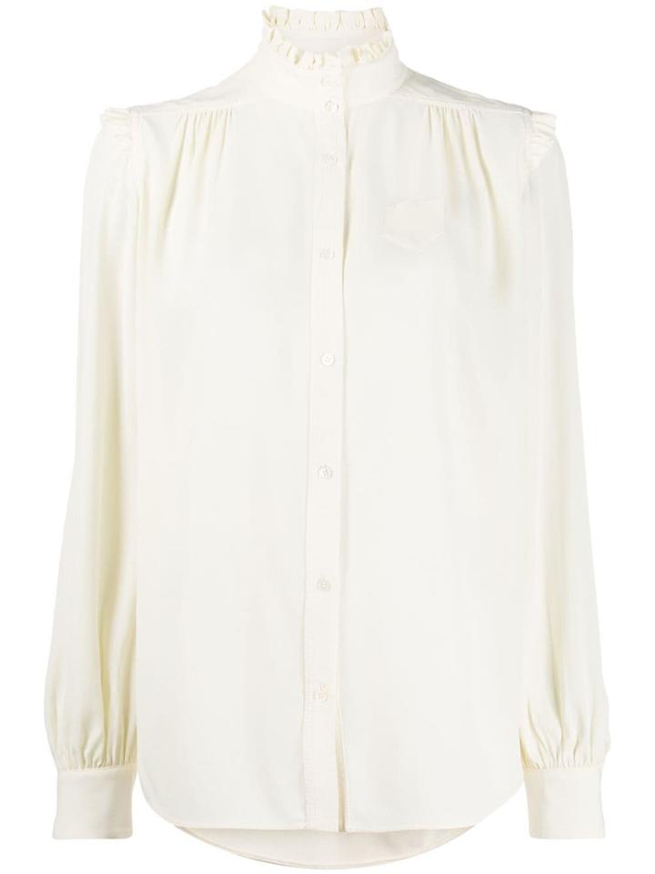 Nº21 Ruffle Neck Shirt - Neutrals