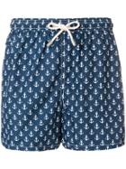 Mc2 Saint Barth Anchor Drawstring Swim Shorts - Blue