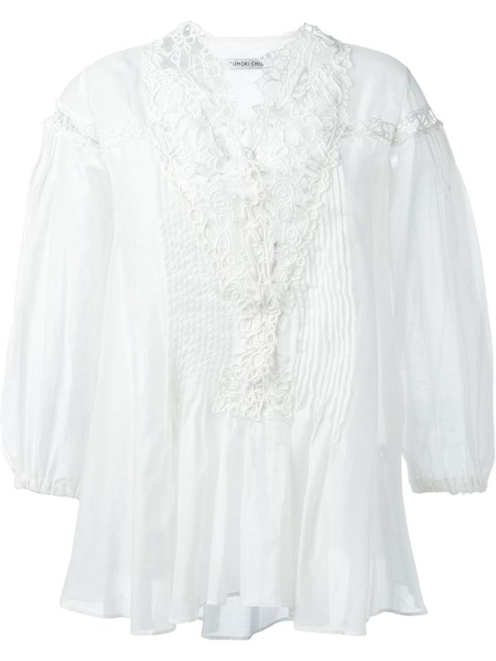 Tsumori Chisato Embroidered Pleated Blouse