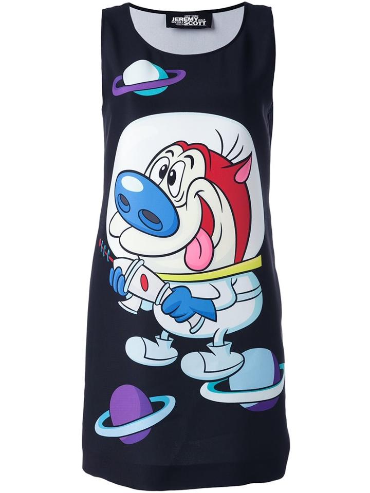 Jeremy Scott 'cosmic Stimpy' Dress, Women's, Size: 38, Black, Polyester