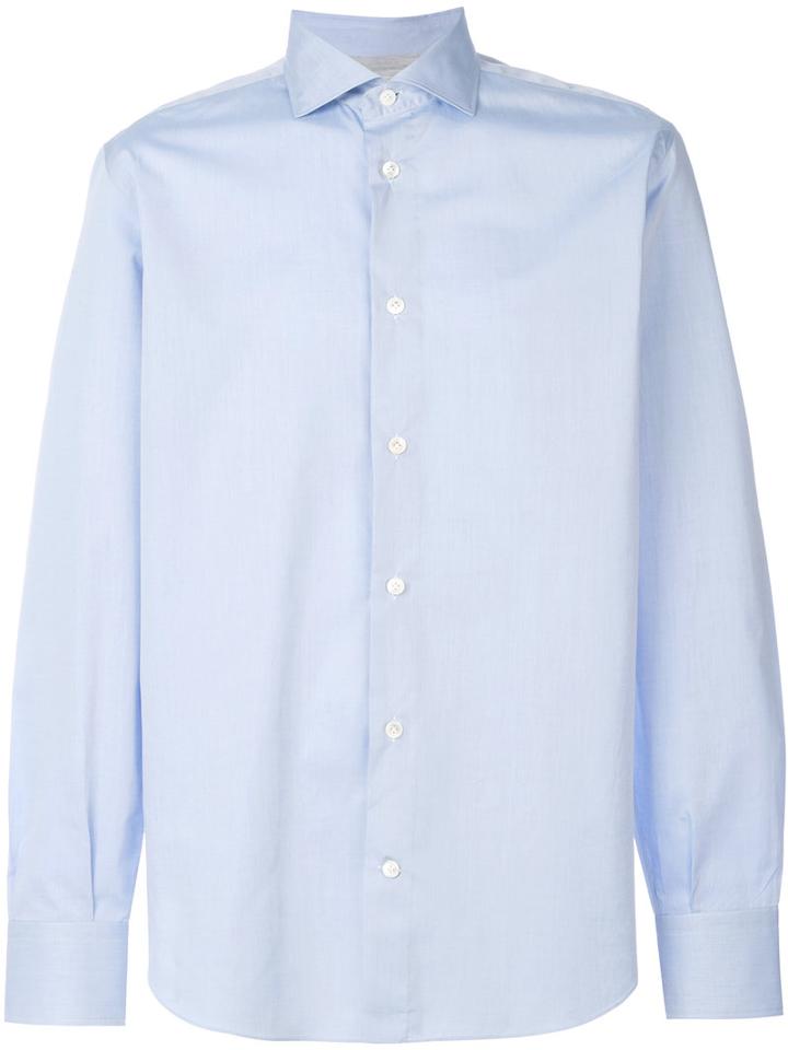 Eleventy - Plain Shirt - Men - Cotton - 39, Blue, Cotton
