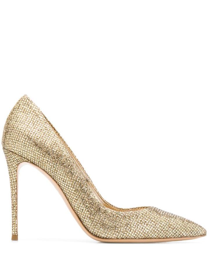 Casadei Sequined Blade Pumps - Gold