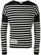 Saint Laurent Smoking Forever Marinière Top, Men's, Size: Xs, Black, Cotton