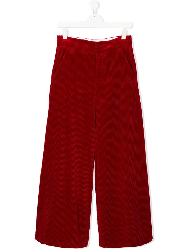 Marni Kids Corduroy Wide Leg Trousers - Red