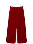Marni Kids Corduroy Wide Leg Trousers - Red
