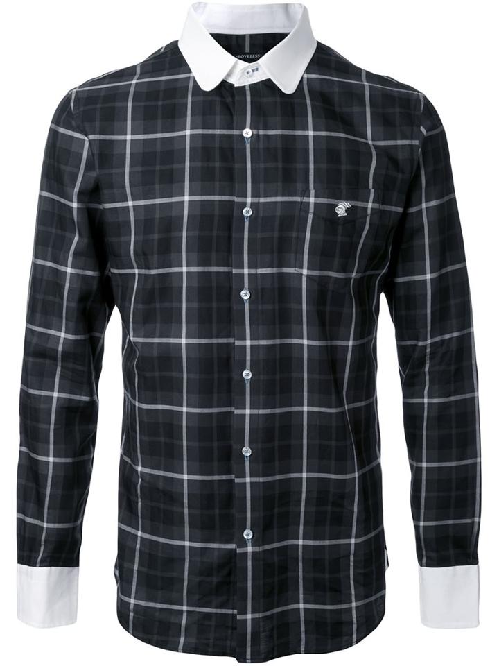 Loveless Checked Shirt, Men's, Size: 3, Black, Cotton