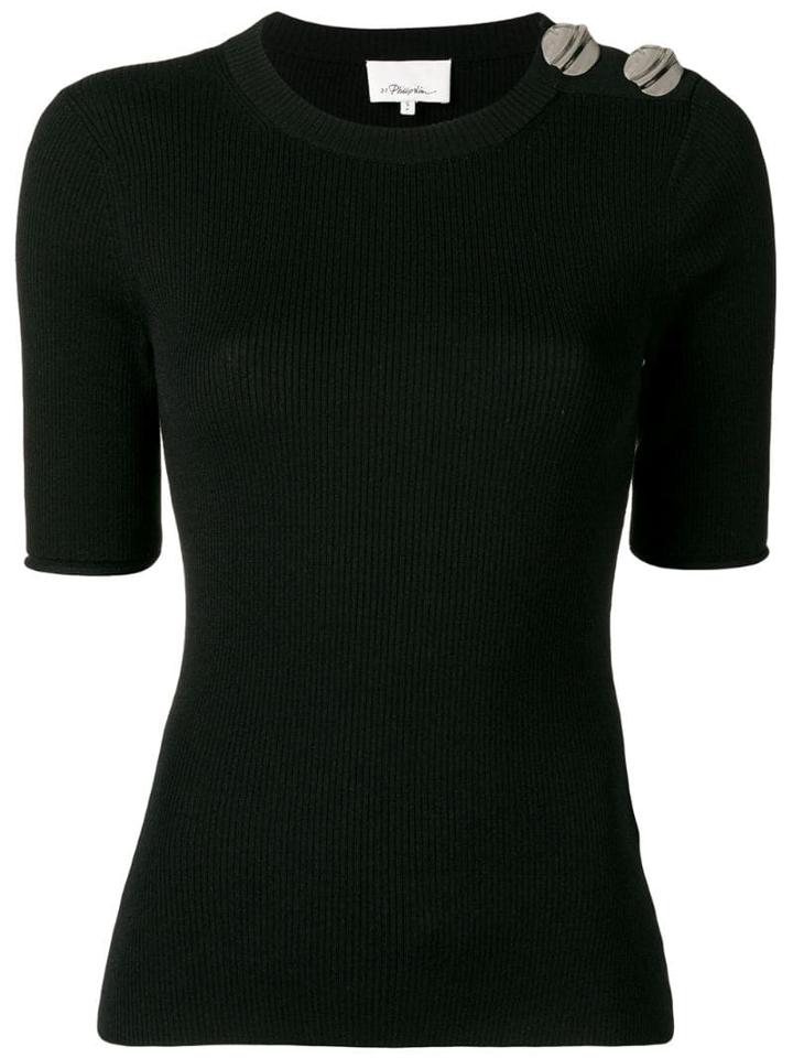 3.1 Phillip Lim Sweater With Silver Button Detail - Black