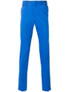 Pt01 - Plain Chinos - Men - Cotton/spandex/elastane - 58, Blue, Cotton/spandex/elastane